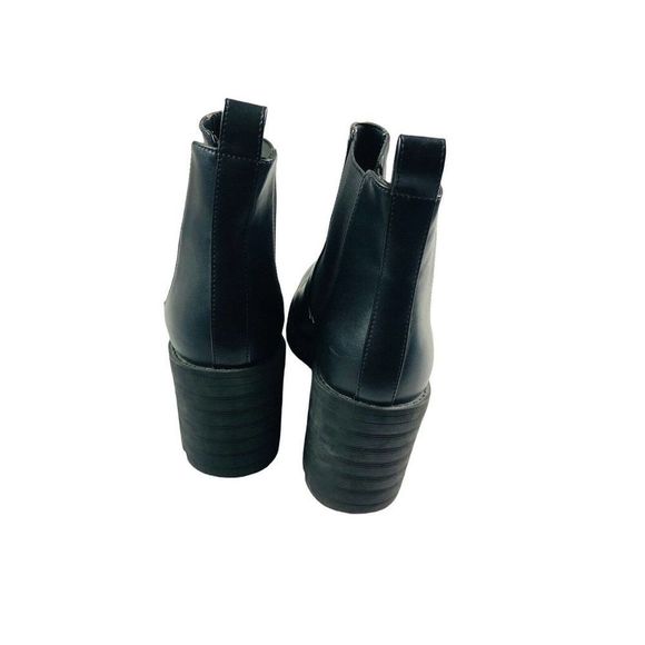 H&M Divided black faux leather Chelsea boots EU 42 US 10 90's y2k grunge - Picture 4 of 10